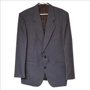 BOULEVARD CLUB UNION MADE WOOL BLAZER MENS NAVY BLUE FORMAL SUIT JACKET VINTAGE